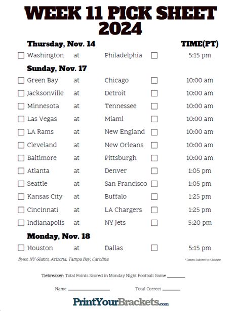 nfl week 11 odds